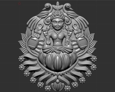 Sud Indien pendentif balaji Dieu hindou Sud Indien Vishnu laxmi ji déesse maison bijoux art pendentifs tirupati imprimable or bijoux sculptures 3d print model - Mito3D