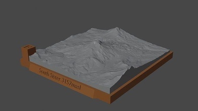 sul irmã montanha panorama vulcão terreno Ambiente natureza fotogrametria elevação dem Ciência 3d print model - Mito3D