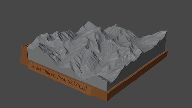 Sowjet Offiziere Gipfel Berg Landschaft Vulkan Terrain Umgebung Natur Photogrammetrie Elevation Wissenschaft 3d print model - Mito3D