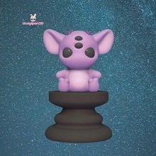spazio scacchi alieno animale domestico vescovo cartone animato miniature scultura decorativo carina giocare tavola divertimento Giochi giocattoli sci fi deco 3d print model - Mito3D