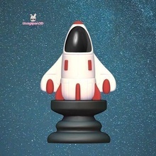 espaço xadrez nave espacial torre desenho animado miniaturas escultura decorativo fofa Toque borda Diversão jogos brinquedos peças sci fi deco 3d print model - Mito3D
