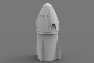 uzay x ejderha mürettebat yazdırılabilir gemisi boşluk elon misk nasa astronot servis aracı roket ay iniş artemis bilim astronomi fizik 3d print model - Mito3D