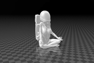 espacio niña astronauta mujer Arte personaje cuerpo figura Moda hembra 3dprint 3d modelo único cosmos ciencia ficción esculturas DJ baile música 3d print model - Mito3D