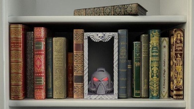 space helmet booknooks 40k book bookend game warhammer workshop supportless read marine library scenic 40000 gw libraries hobby diy 3d print model - Mito3D