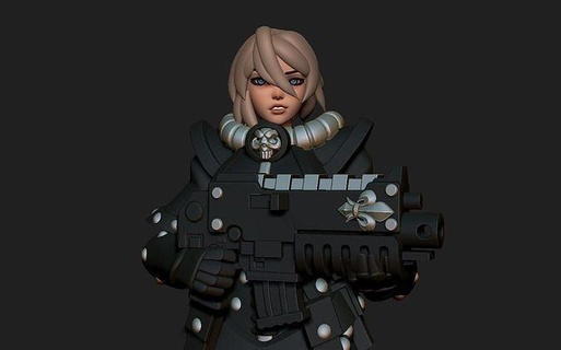 space nuns anime heads warhammer 40k spacemarine dawnofwar printable statue wargame battle female print knight portrait armor miniatures figurines sister games toys board 3d print model - Mito3D