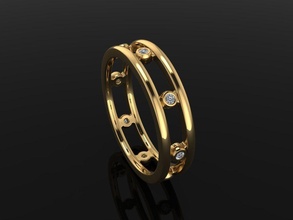 espaçado infinidade moldura cesta banda anel 1mm40 diamante Tamanho joalheria moda tendências noivado mulheres 3d print model - Mito3D