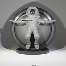 astronaute sculpture humain science espace art sculptures 3d print model - Mito3D