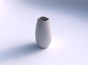 geräumige vase gebogen extrudiert Linien-3 Haus Linien 3 Dekor 3d print model - Mito3D
