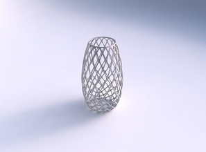 spacious vase diagonal grid lattice house decor 3d print model - Mito3D