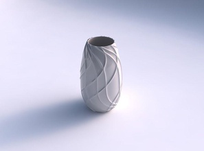 ampio vaso ondulato sparse estruso linee casa spaziose il ondulate le arredamento 3d print model - Mito3D