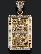 maça kartı kolye oynayan jack takı masa kraliçe Kral poker casino rulet oyun sepeti karda elmas mücevher altın Gümüş güverte ace bahis 21 3d print model - Mito3D