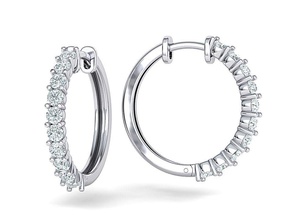 sparkling diamond hoop earrings 20mm size 3dmodel jewelry round usa canada israel 14k brilliant custom earring 3dmoel giftforher diamonds silver cad printable 3d print model - Mito3D