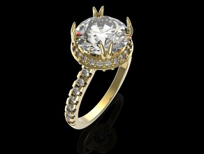 espumoso pila two row anillo diseño diamantes joyas amante joyería joyeria diseñadora lujo anillos estilo Boda oro plata joya 3d print model - Mito3D