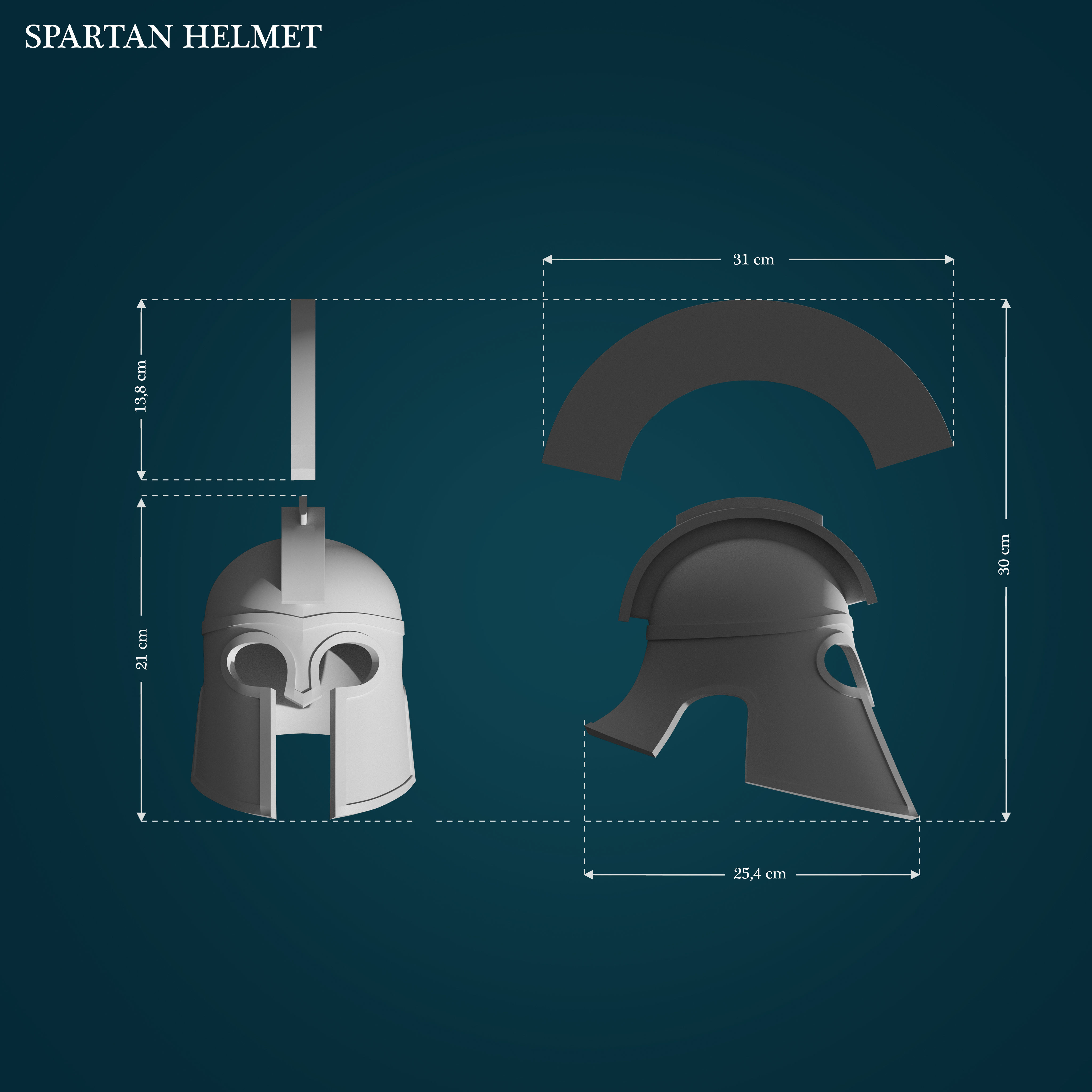 spartan helmet sparta thisissparta 300 armor printable 3dprint helm protection lowpoly highpoly printready cosplay games toys 3D print model - Mito3D