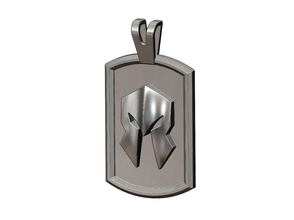 spartalı kask köpek etiket kolye etiketi ordu zincir takı yazdırılabilir altın gümüş mücevher erkekler savaşçı moda sterlin anahtarlık yunan yunanistan bilezik 3d print model - Mito3D