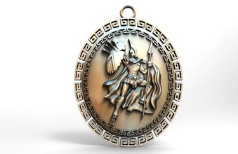 spartan pendant 11 jewelry jewel warrior soldier silver knight printable shield pendants 3d print model - Mito3D
