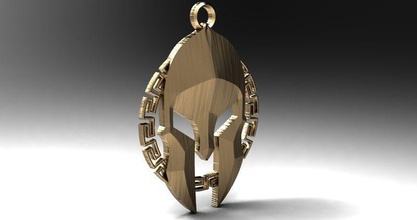 spartan pendant 5 greek keychain keyring jewelry pendants 3d print model - Mito3D