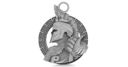 spartan pendant 6 greek ancient warrior viking keychain keyring jewelry pendants 3d print model - Mito3D
