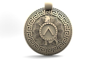 spartan pendant ancient greek keychain keyring jewelry pendants 3d print model - Mito3D
