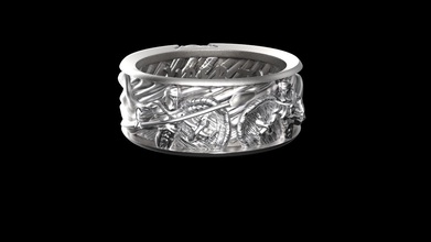 spartanisch ring sparta silber gold schmuck schild ringe freiheit 3d print model - Mito3D
