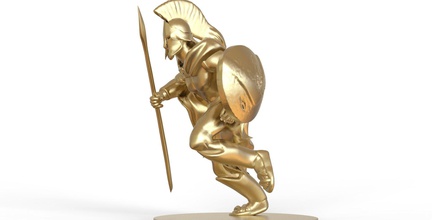 spartanisch skulptur leonidas statue gladiator griechisch rüstung helm krieger schild griechenland krieg sparen tum römisch kunst skulpturen 3d print model - Mito3D