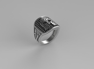 spartan signet ring jewelry man diamonds rings 3d print model - Mito3D
