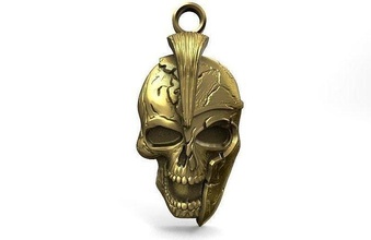 spartan skull pendant jewelry jewel warrior pendants 3d print model - Mito3D