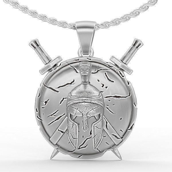 spartan sword pendant silver gold print printable fashion beauty necklace spartacus gladiator armor jewelry jewellery knight shield armour helmet spar pendants 3D print model - Mito3D