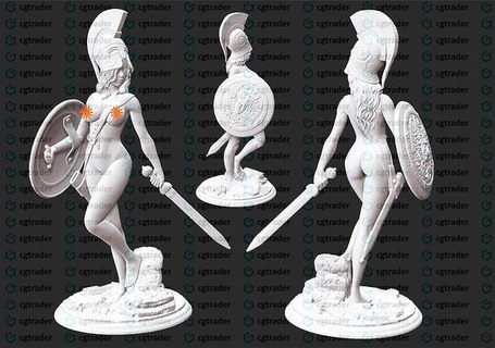 spartania warrior woman spartan hero fantasy game miniature figurine games toys 3d print model - Mito3D