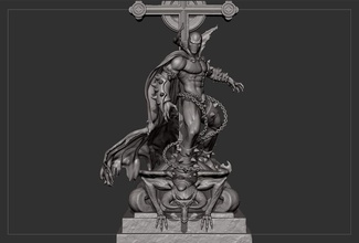 produrre on of chiesa fan arte demone inferno hellspawn immagine sculture 3d print model - Mito3D