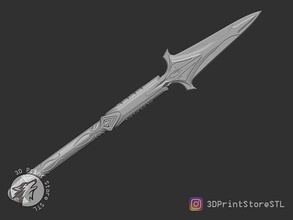 spear of leonidas cosplay assassins creed odyssey - stl file weapon accessories halloween toys blade equipment games sword bladed knife shield 3d print model - Mito3D