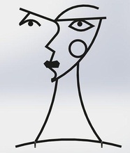 speciale opera d'arte astratto viso compensato Stampa plastica distorta forma statua modulo frattale scultura ritratto arte decorazione testa fallimento maschera sculture 3d print model - Mito3D