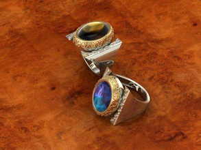 Besondere Ring Signet manring Schmuck 3djewelry 3D Modell 3dmodeljewelry Gold Silber druckbar Juwel Ringe 3d print model - Mito3D