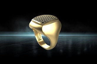 modello speciale uomini anello mens 3d oro gioielli stl stampabile gemma i diamanti onyx nero gioiello anelli sigillo con castone uomo 3d print model - Mito3D
