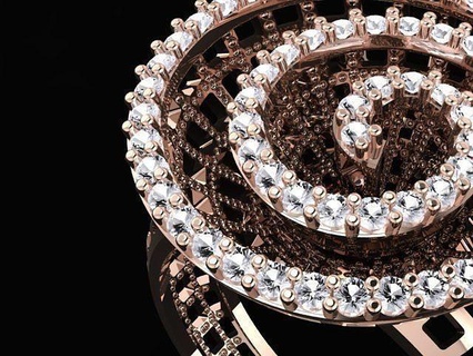 Besondere Frau Ring Juwel Schmuck Hochzeit Diamant Ringe Gold Mode 3d Modellieren Schönheit Engagement 3d print model - Mito3D