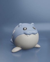 pokémon esfeal pikachu sealeo baleia limpa água foca go pokebola cinza brinquedo colecionável figura manga anime impressão jogos brinquedos 3d print model - Mito3D