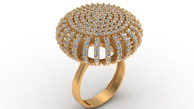 sphère bouton de diamant bague en or bijoux le brillant l'anneau boucle d'oreille bracellet l'engagement mariage la mariée femme jeune fille mode imprimable l'homme doigt main les anneaux 3d print model - Mito3D