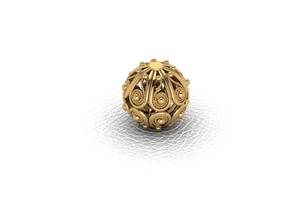 sphère chaîne bracelet filigrane 1 stl balle bracelets bijoux argent or d'or diamants gemme mariage diamant personnage humain 3D print model - Mito3D