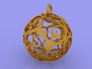 sphère pendentif bijoux shpere ornement de la balle médaillon l'anneau pendentifs or globe bijou imprimable d'argent babiole fer à repasser noël trou miniature vacances 3d print model - Mito3D