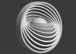 esfera rodado concêntrico argolas futurista geométrico círculos rotativo planeta matemático resumo imprimível escultura geometria simétrico buraco negro matemáticas estelar arte 3d print model - Mito3D