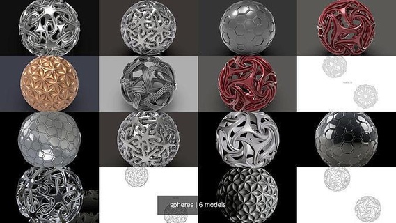 spheres silver ball intricate design print geometric abstract shape mathematical statue geometry symbol art 3d print model - Mito3D