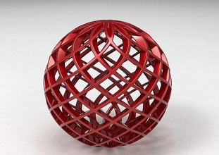 spherevex ball lattice pattern art statue sculpture print abstract geometric decoration modern printable shape decor contemporary mathematical form spherical 3d print model - Mito3D