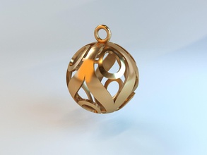 küresel kolye takı altın sanat parlayan Gümüş yazdırılabilir form düğün 3d print model - Mito3D