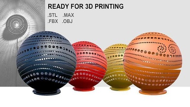 spherical wall lamp 3dprinted lampshade light lighting table perforated openwork modern design night ready print prinitng ball bulb sphere house 3d print model - Mito3D