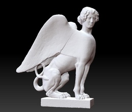 sphinx-seduta statua art la scultura figura egitto sculture 3d print model - Mito3D