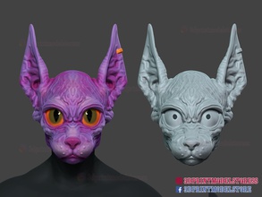 sphynx cat mask halloween cosplay helmet creepy dragon ball elias magus bride anubis pharah god ichigo games toys 3d print model - Mito3D