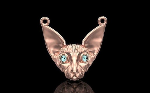 esfinge gato pingente anel pulseira brinco ouro rosa prata imprimível bling joalheria luxo gema brilhante diamante moda esterlina beleza noivado pingentes 3d print model - Mito3D