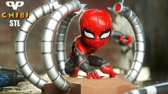 spider man chibi stl 3d stampa chibista 3dxm ragno uomo Giochi giocattoli 3d print model - Mito3D