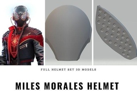 spider-man miles morales helmet marvel spiderman game ps4 cosplay techno hobby diy 3d print model - Mito3D