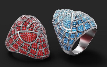 spider-man ring silver gold print manring printable jewelry fashion spider man spiderman homecoming iclone iavatar character marvel superheroes reallusion platinum sterling rings 3d print model - Mito3D